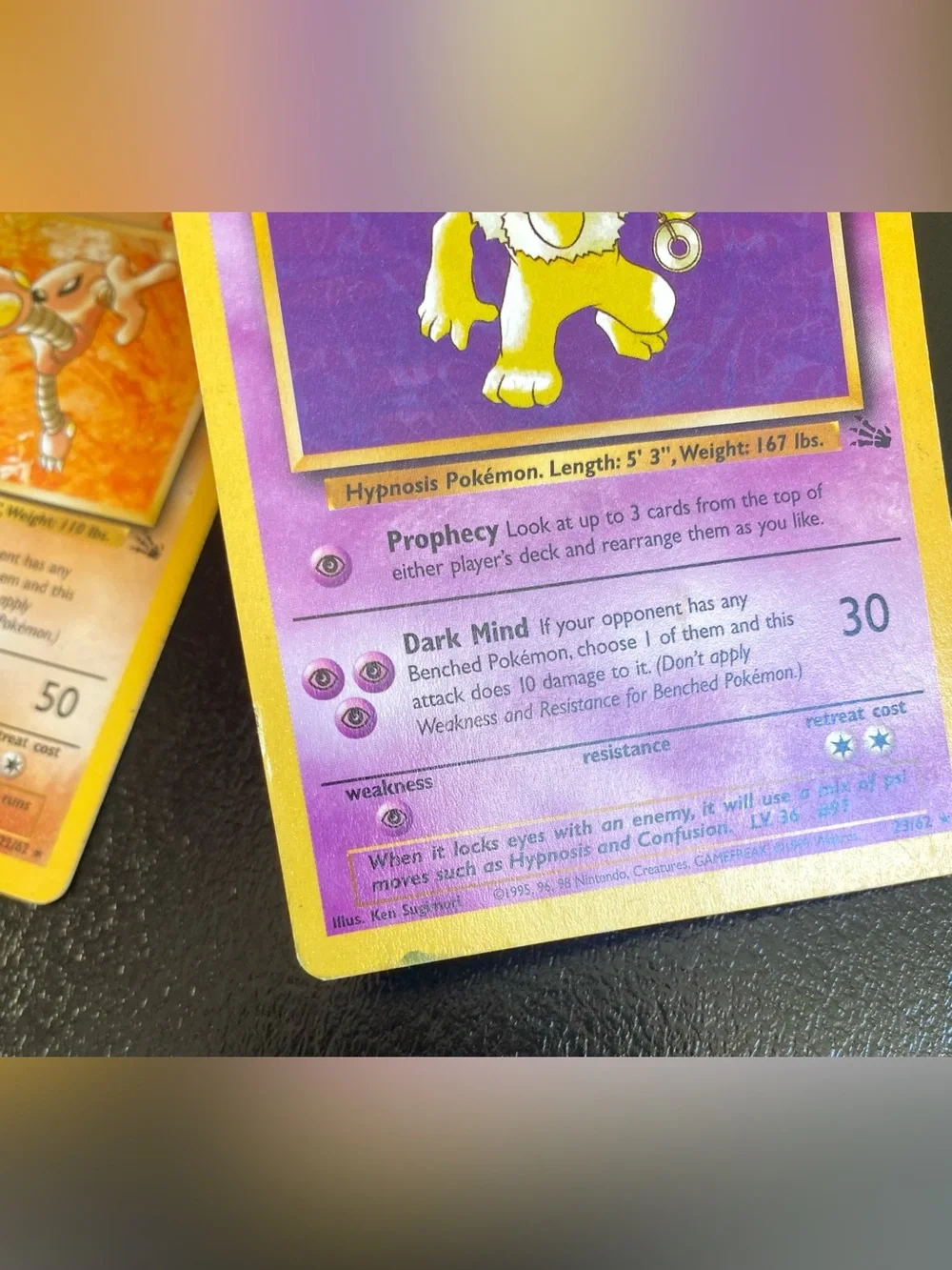 Pokemon Cards Hitmonlee 22/62, Hypno 23/62 & Muk 28/62